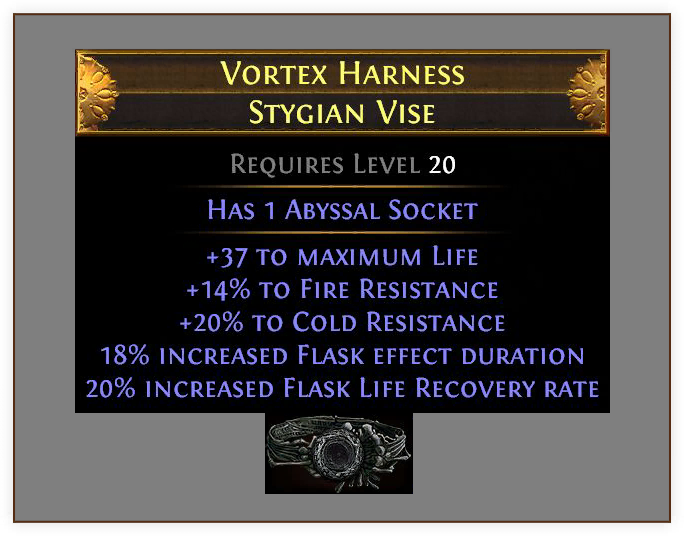 The Stygian Vise can be found at all rarity tiers.