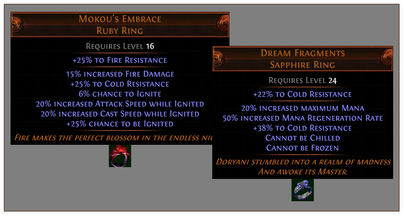 Unique items and passive skills can prevent you from suffering from specific [Ailments], or grant something beneficial when you're suffering from one.